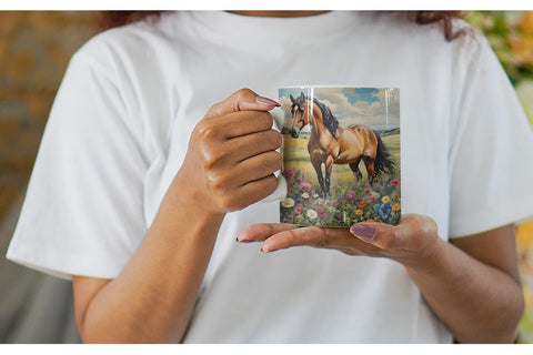 Mug Wrap Horse and Flower Sublimation artnoy 