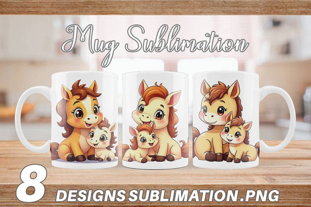 Mug Wrap Horse Mother's Day Sublimation artnoy 