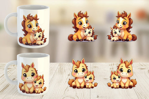 Mug Wrap Horse Mother's Day Sublimation artnoy 