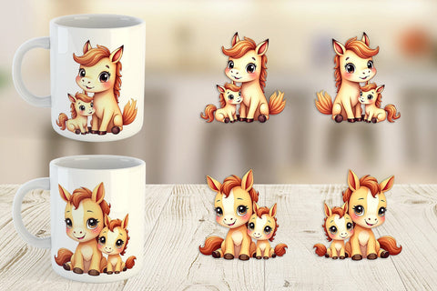 Mug Wrap Horse Mother's Day Sublimation artnoy 