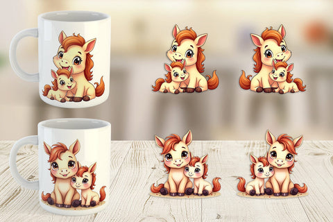 Mug Wrap Horse Mother's Day Sublimation artnoy 