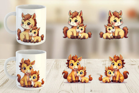 Mug Wrap Horse Mother's Day Sublimation artnoy 