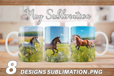 Mug Wrap Horse on Summer Day Sublimation artnoy 
