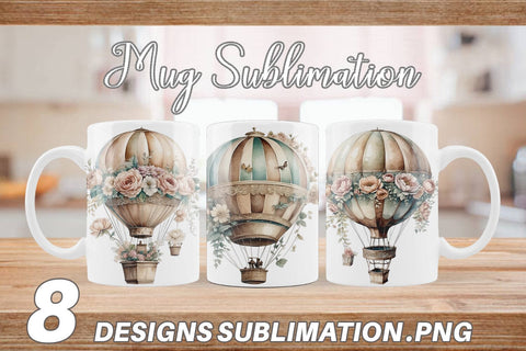 Mug Wrap Hot Air Balloon Sublimation artnoy 