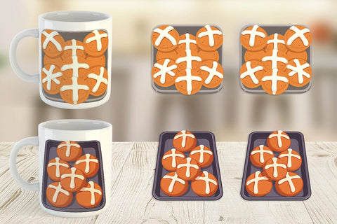 Mug Wrap Hot Cross Buns Sublimation artnoy 
