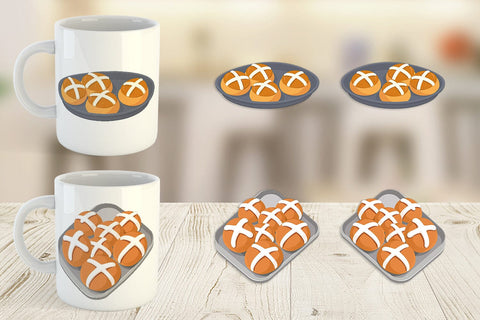 Mug Wrap Hot Cross Buns Sublimation artnoy 