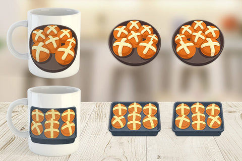 Mug Wrap Hot Cross Buns Sublimation artnoy 