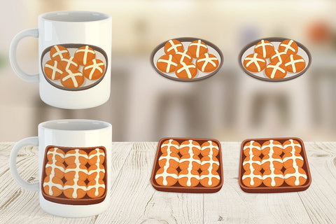 Mug Wrap Hot Cross Buns Sublimation artnoy 