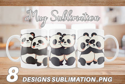 Mug Wrap Hugging Panda Sublimation artnoy 