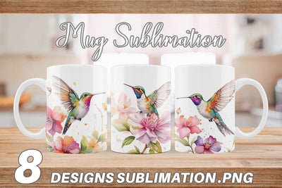 Mug Wrap Hummingbird Summer Sublimation artnoy 