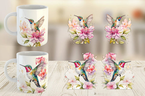 Mug Wrap Hummingbird Summer Sublimation artnoy 
