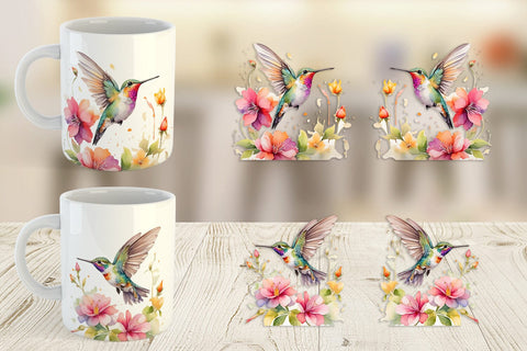 Mug Wrap Hummingbird Summer Sublimation artnoy 