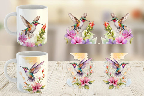 Mug Wrap Hummingbird Summer Sublimation artnoy 