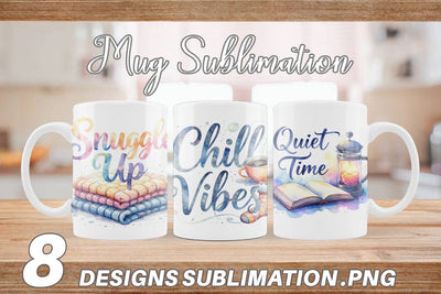 Mug Wrap Hygge Fall Snuggle Quotes Sublimation artnoy 