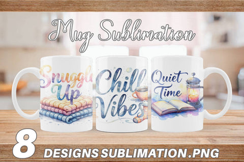Mug Wrap Hygge Fall Snuggle Quotes Sublimation artnoy 