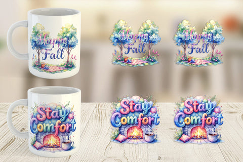 Mug Wrap Hygge Fall Snuggle Quotes Sublimation artnoy 