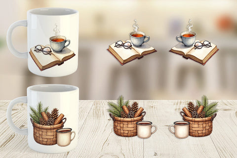 Mug Wrap Hygge Home Comforts Watercolor Sublimation artnoy 
