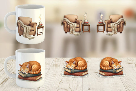 Mug Wrap Hygge Reading Nook Sublimation artnoy 