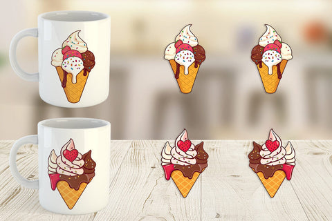 Mug Wrap Ice Cream Cone Sublimation artnoy 