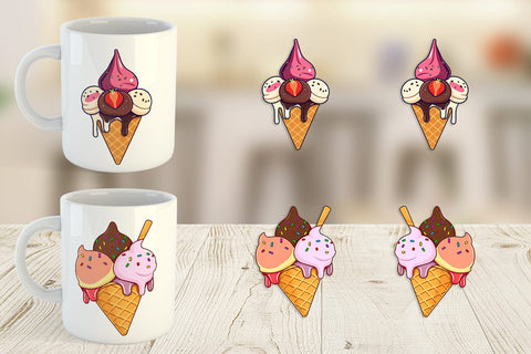 Mug Wrap Ice Cream Cone Sublimation artnoy 