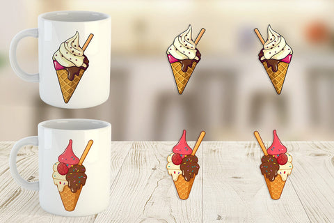 Mug Wrap Ice Cream Cone Sublimation artnoy 
