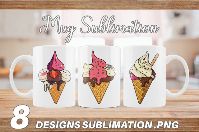 Mug Wrap Ice Cream Cone Sublimation artnoy 