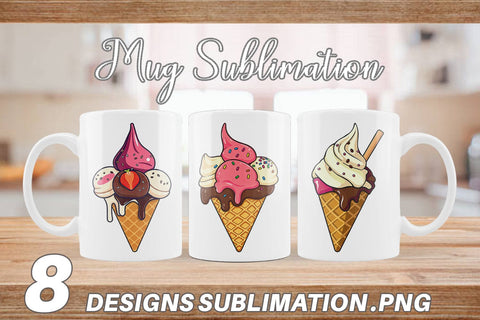 Mug Wrap Ice Cream Cone Sublimation artnoy 