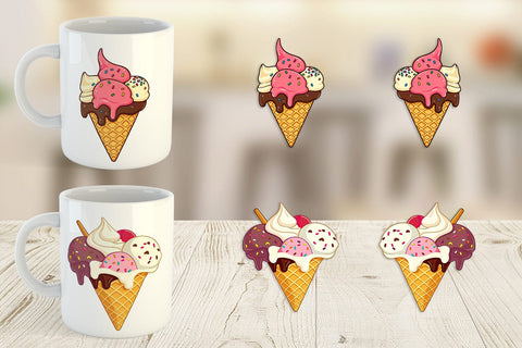 Mug Wrap Ice Cream Cone Sublimation artnoy 