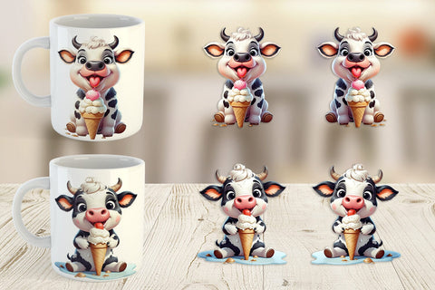 Mug Wrap Ice Cream Cow Sublimation artnoy 