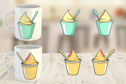 Mug Wrap Ice Cream Cup Sublimation artnoy 