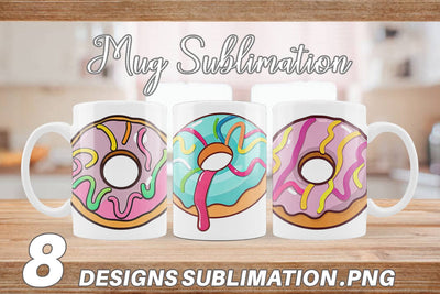 Mug Wrap Icing Drizzled Donut Sublimation artnoy 