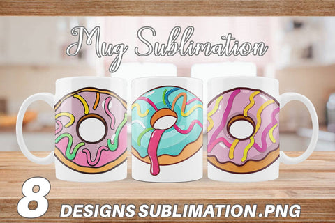 Mug Wrap Icing Drizzled Donut Sublimation artnoy 