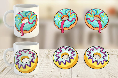 Mug Wrap Icing Drizzled Donut Sublimation artnoy 