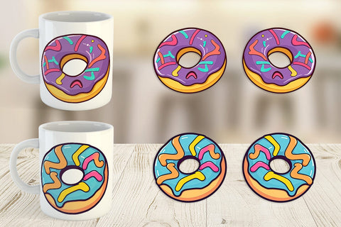 Mug Wrap Icing Drizzled Donut Sublimation artnoy 