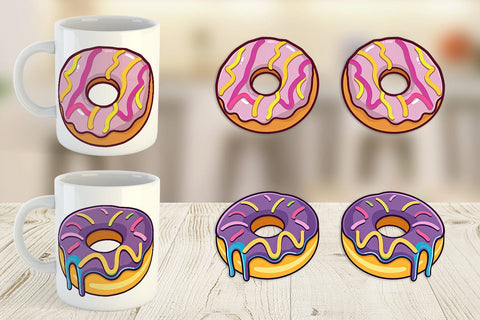 Mug Wrap Icing Drizzled Donut Sublimation artnoy 