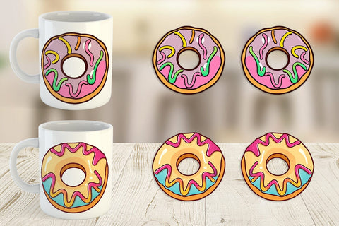 Mug Wrap Icing Drizzled Donut Sublimation artnoy 