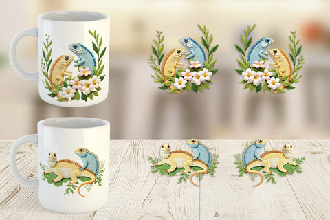 Mug Wrap Iguana Embroidery Sublimation artnoy 