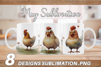 Mug Wrap Illustration Chicken Sublimation artnoy 