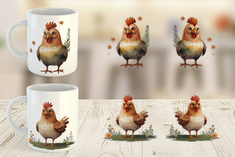 Mug Wrap Illustration Chicken Sublimation artnoy 