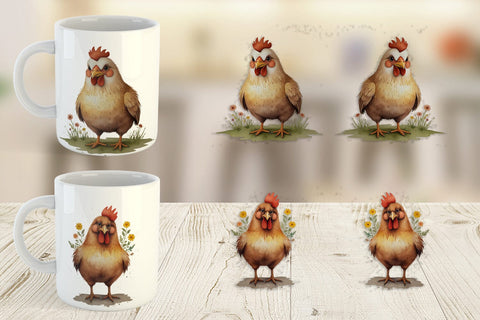 Mug Wrap Illustration Chicken Sublimation artnoy 