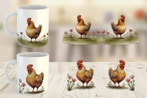 Mug Wrap Illustration Chicken Sublimation artnoy 