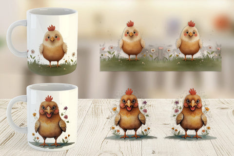Mug Wrap Illustration Chicken Sublimation artnoy 