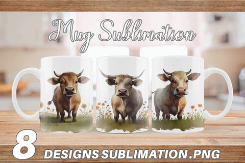 Mug Wrap Illustration Cow Sublimation artnoy 