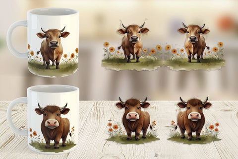 Mug Wrap Illustration Cow Sublimation artnoy 