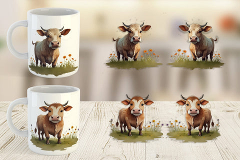 Mug Wrap Illustration Cow Sublimation artnoy 