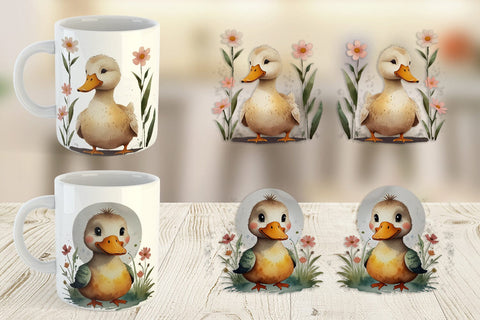 Mug Wrap Illustration Duck Sublimation artnoy 