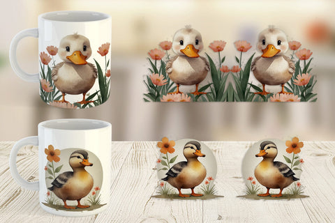 Mug Wrap Illustration Duck Sublimation artnoy 