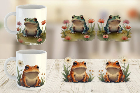 Mug Wrap Illustration Frog Sublimation artnoy 