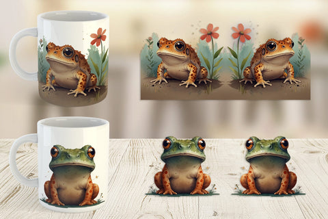 Mug Wrap Illustration Frog Sublimation artnoy 