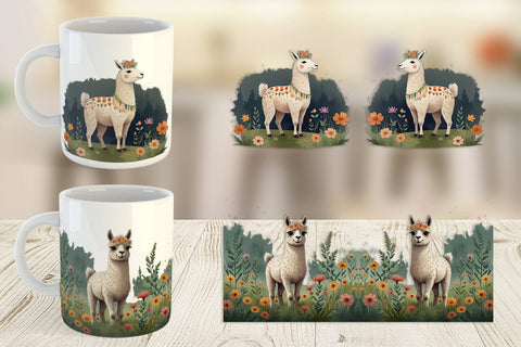 Mug Wrap Illustration Llama Sublimation artnoy 